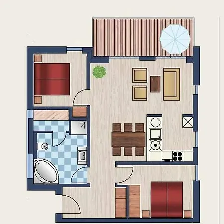 Apartmán Wattnmeer Von Oben 48 5 N *